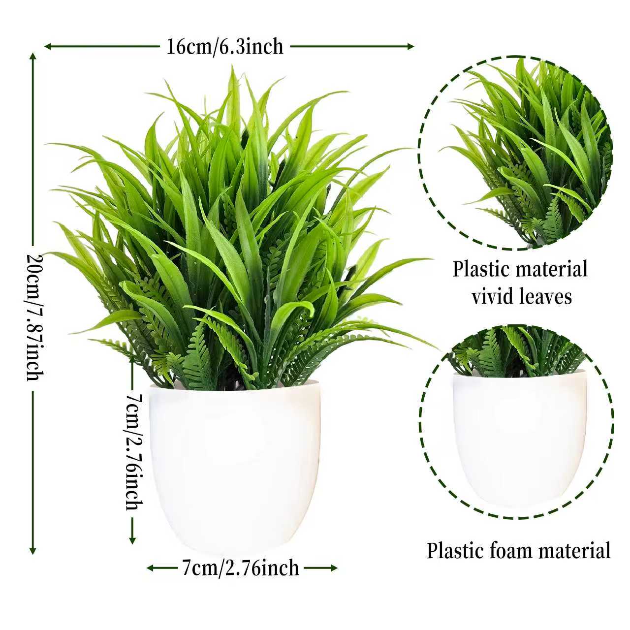 Artificial Christmas Tree Green Potted Plants DIY Room Decor 6