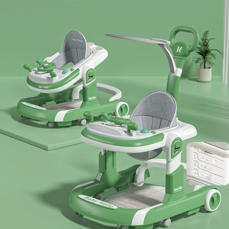 Anti-Rollover Baby Walker with Learning Toy, Multifunctional Infant Walker