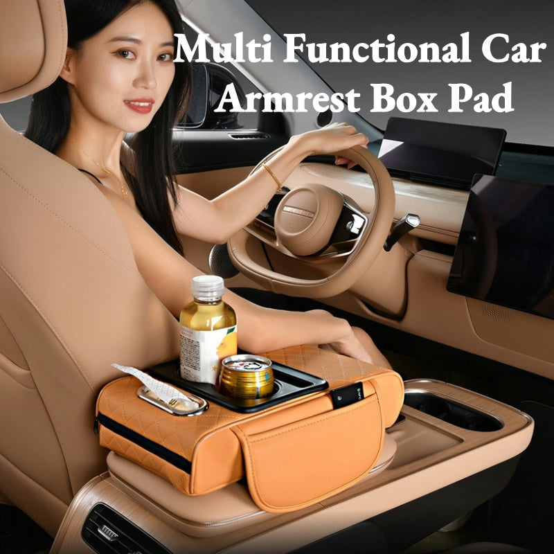Auto Centre Console Armrest Cushion With Cup Holder  Universal Pad For All Seasons 1