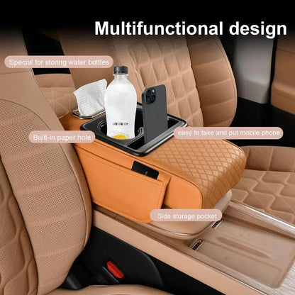 Auto Centre Console Armrest Cushion With Cup Holder  Universal Pad For All Seasons 3