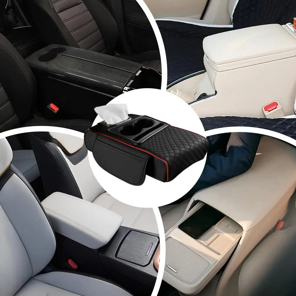 Auto Centre Console Armrest Cushion With Cup Holder  Universal Pad For All Seasons 5