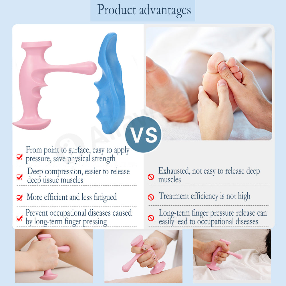 Trigger Point Handheld Massager Reflexology Stick Tshaped Point Thumb Finger Press Best Back Massag 4