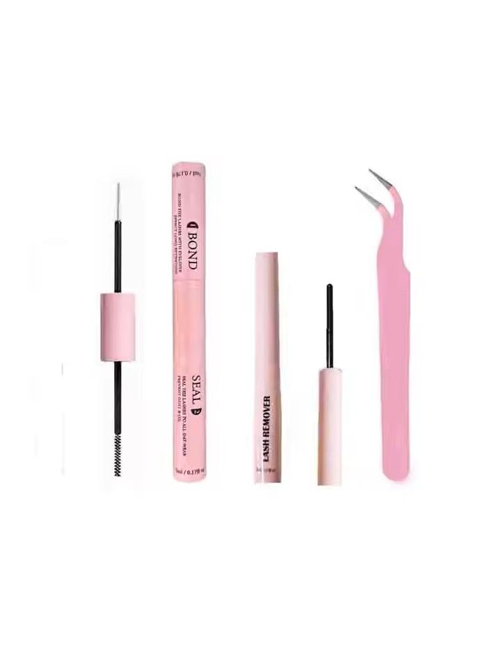 Lash Bond  Seal Extension Kit  Super Strong Hold Adhesive Remover  Tweezers For LongLasting DIY Las