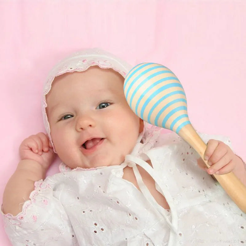 New Fashion Wooden Maraca Toy Child Baby Shaker Musical Party Favor 2