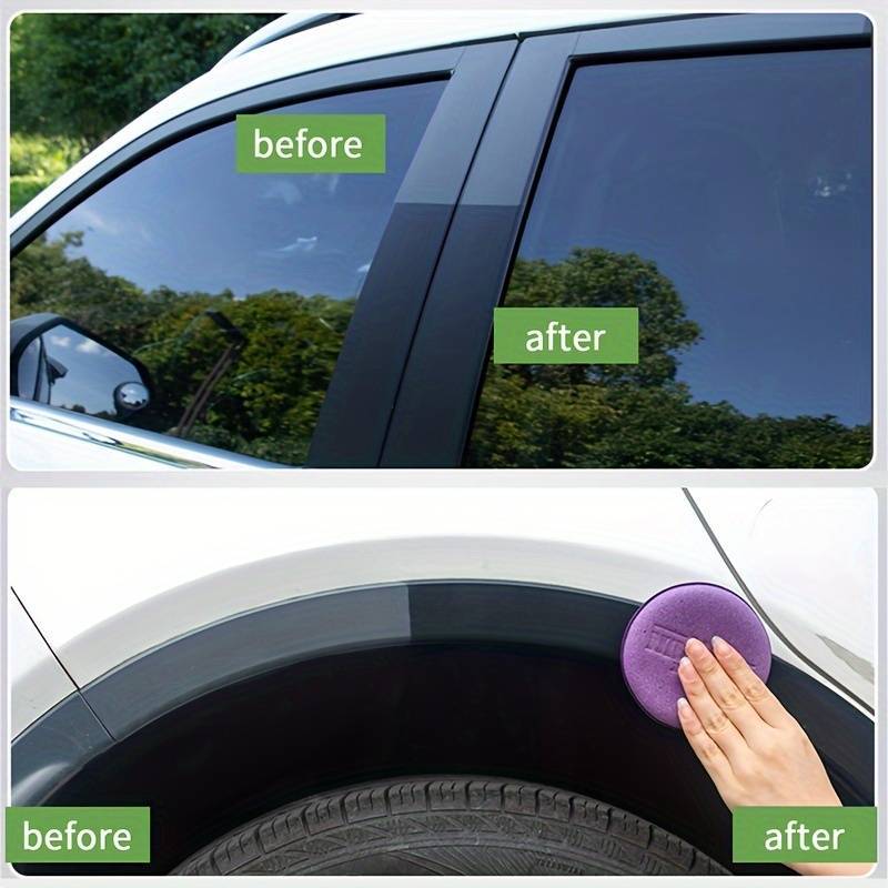 Car Plastic Restorer, Back to Black Gloss Renewal Wax Coating Agent, Auto Interior Leather & Panel Polish Repair