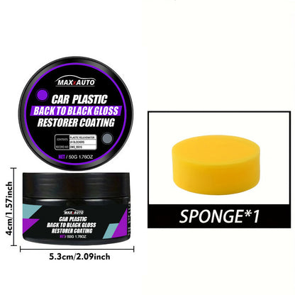 Car Plastic Restorer, Back to Black Gloss Renewal Wax Coating Agent, Auto Interior Leather & Panel Polish Repair