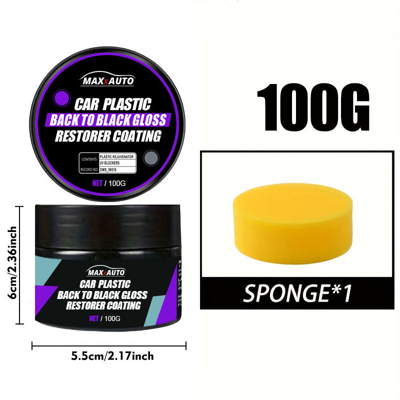 Car Plastic Restorer, Back to Black Gloss Renewal Wax Coating Agent, Auto Interior Leather & Panel Polish Repair