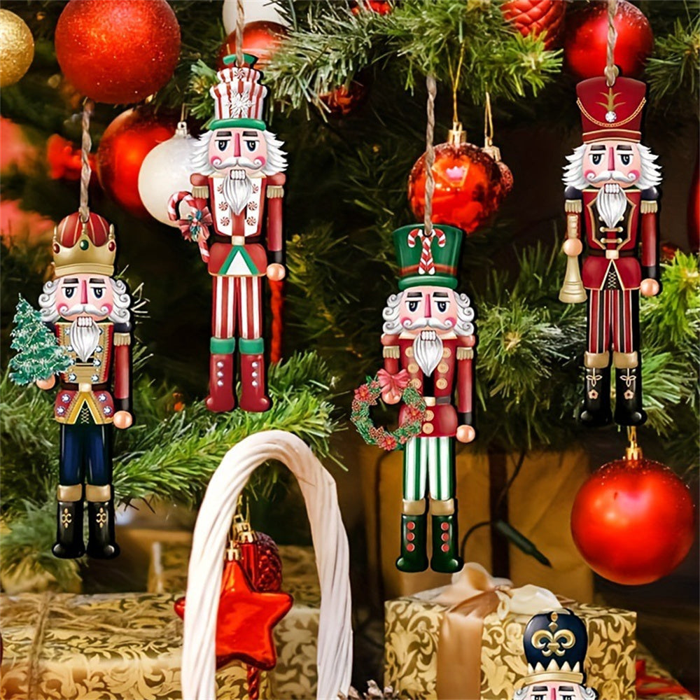 Christmas Nutcracker Soldier Wooden Pendant Ornament for Xmas Tree, Navidad Decoration for Home
