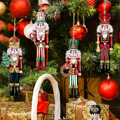 Christmas Nutcracker Soldier Wooden Pendant Ornament for Xmas Tree, Navidad Decoration for Home