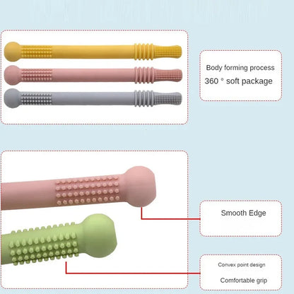 Silicone Molar Straw Baby Teething Toys Molar Silicone Baby Chewable Safe Toy 2