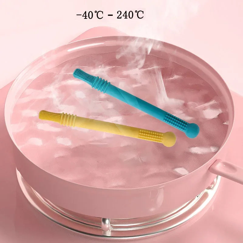 Silicone Molar Straw Baby Teething Toys Molar Silicone Baby Chewable Safe Toy 4