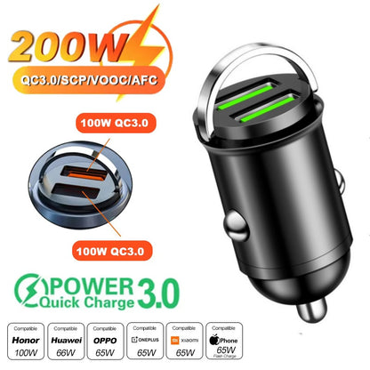 Mini Car Charger USB Type C For IPhone Samsung Xiaomi Huawei 8