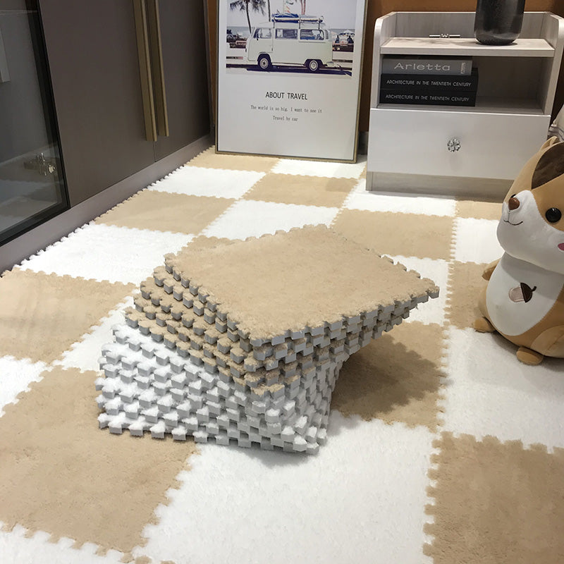 Childrens Carpet Interlocking Exercise Tiles Soft Plush Baby Play Mat EVA Foam Rug 3