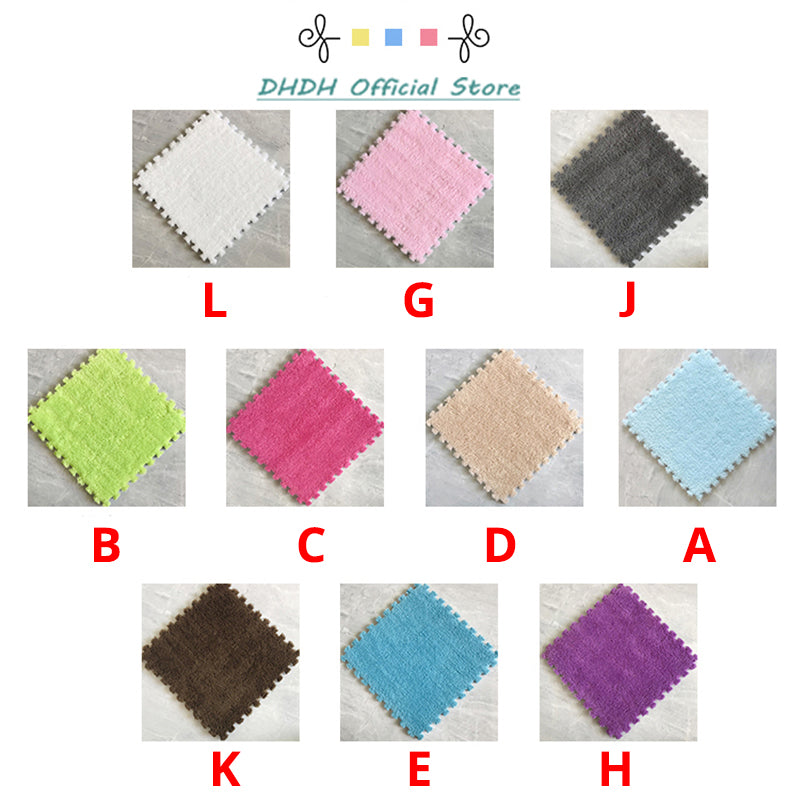Childrens Carpet Interlocking Exercise Tiles Soft Plush Baby Play Mat EVA Foam Rug 5
