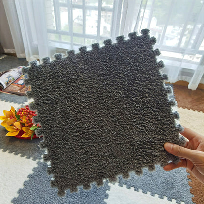 Childrens Carpet Interlocking Exercise Tiles Soft Plush Baby Play Mat EVA Foam Rug 12