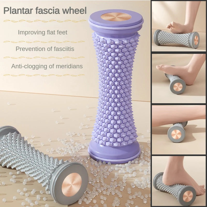 Manual Foot Massager Roller, Plastic Plantar Fascia Roller for Muscle Relaxation and Yoga Care