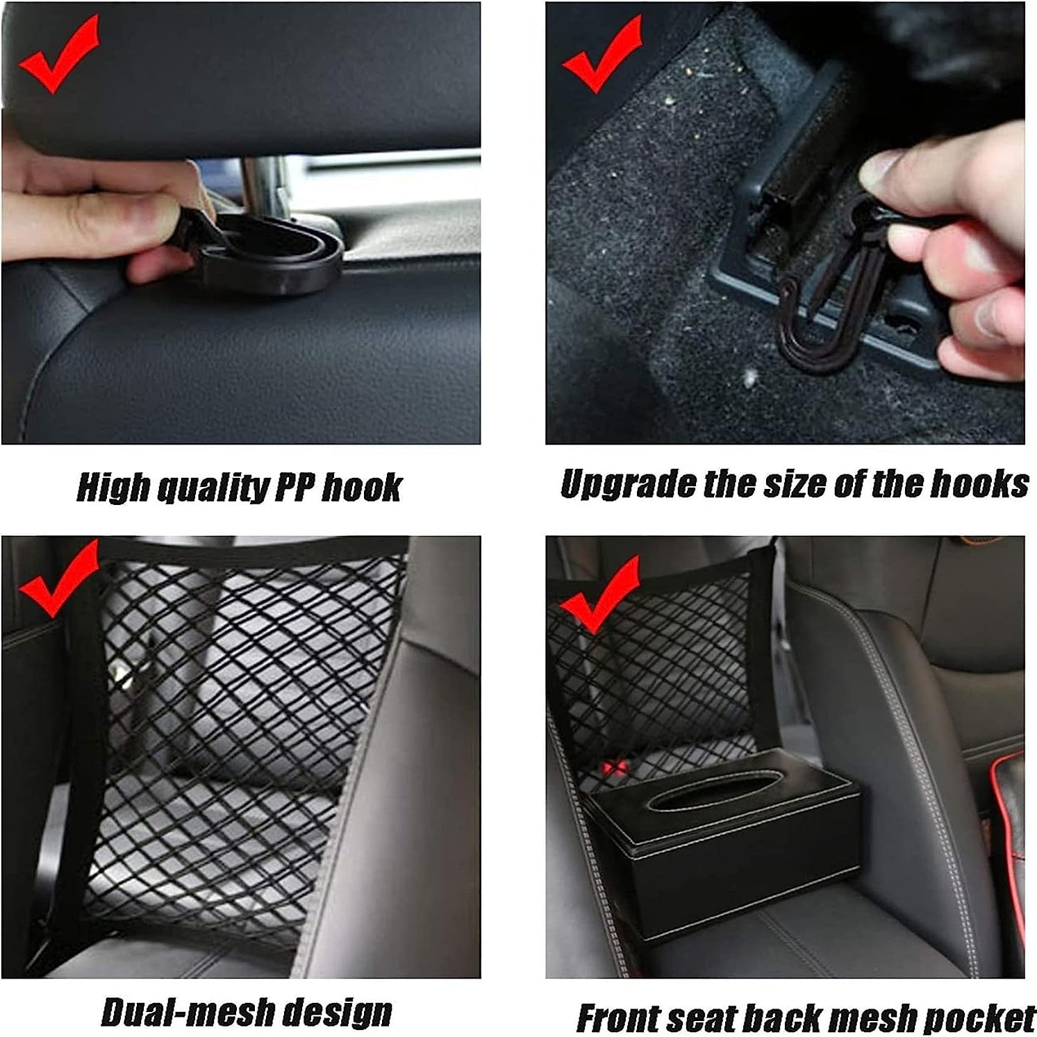Dog Car Barrier Safety Protector, Mesh Net with Automatic Storage Bag, Pet Barrier Guard