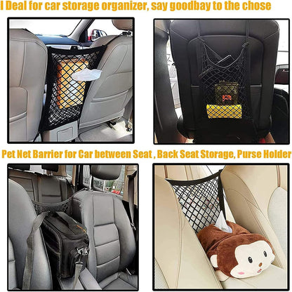 Dog Car Barrier Safety Protector, Mesh Net with Automatic Storage Bag, Pet Barrier Guard