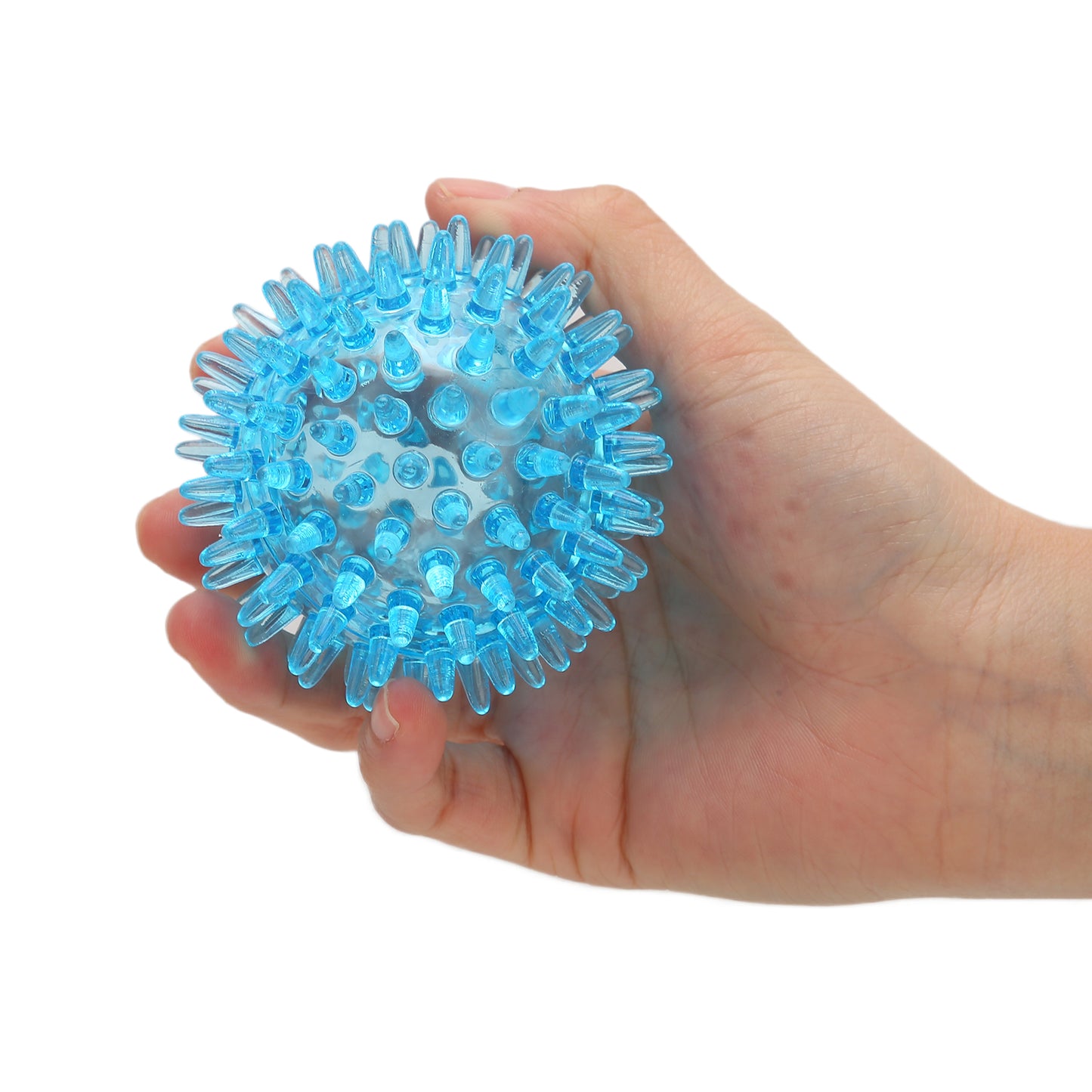 Spiky Ball for Hand Strength Recovery, Stress Relief, and Exercise, Transparent Hollow Soft Grip Ball for Wrist and Hand