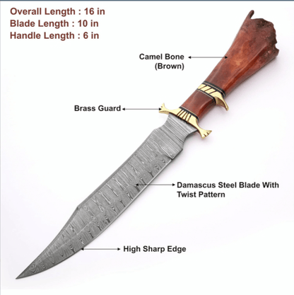 Buy Handmade 16 Damascus Bowie Knife
