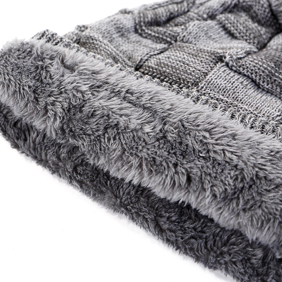 Thick Winter Knitted Hats For Men And Women New Unisex Beanie Fur Lined Warm Hats For Men  Women Dr 4