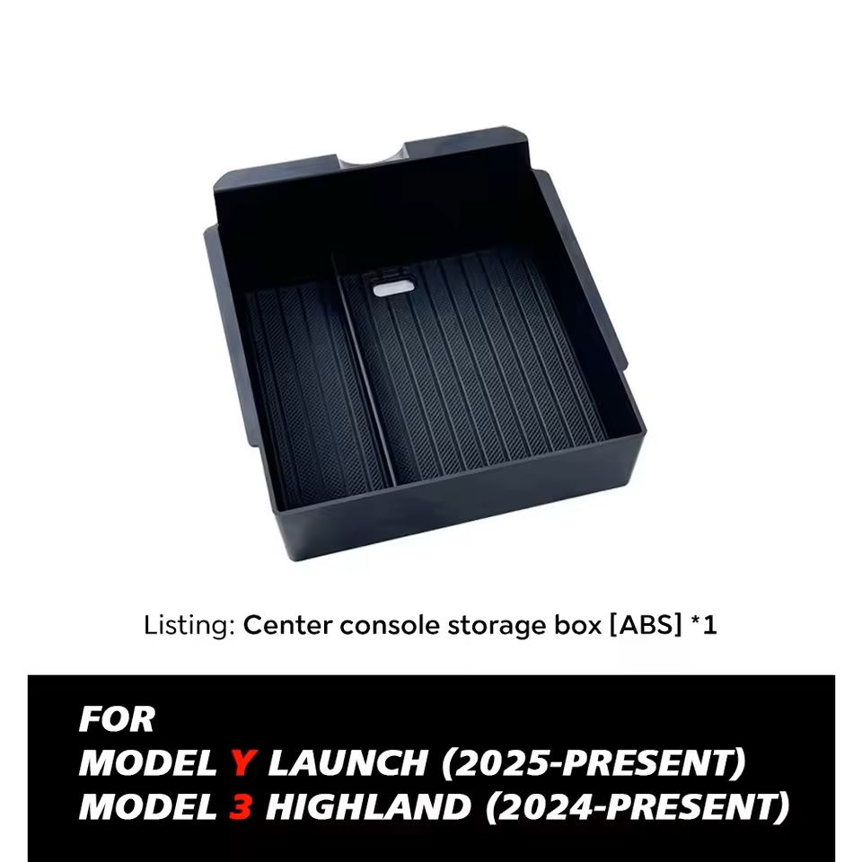 MaxStore Console  Armrest Storage Box For Tesla Model Y 2025 Juniper  ABS Organizer With Silicone A 2