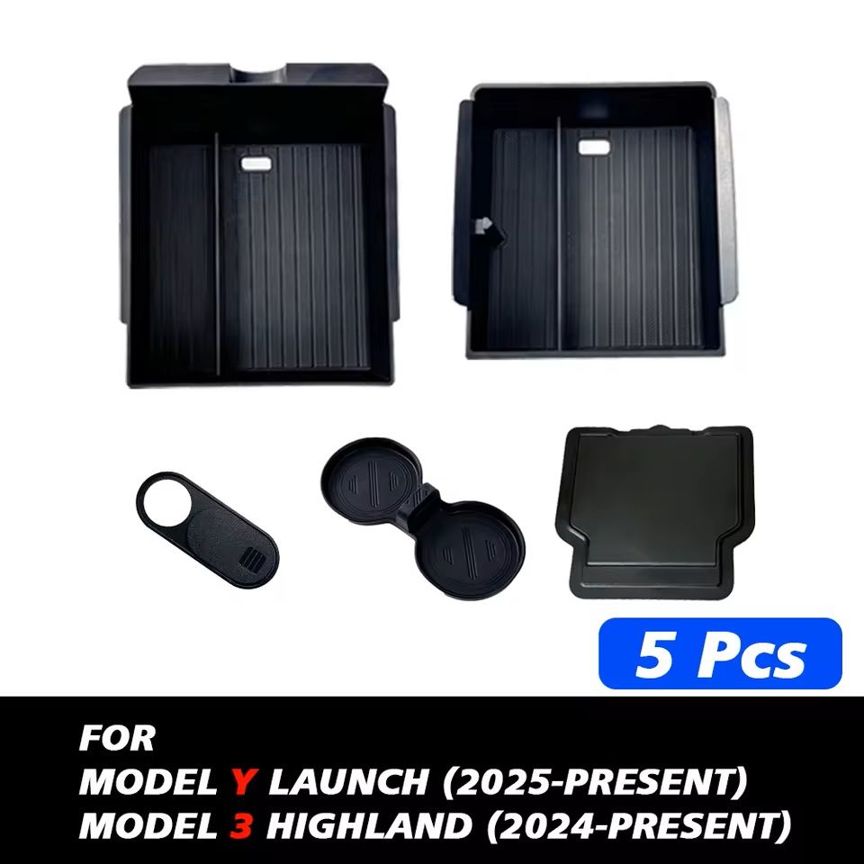 MaxStore Console  Armrest Storage Box For Tesla Model Y 2025 Juniper  ABS Organizer With Silicone A 7