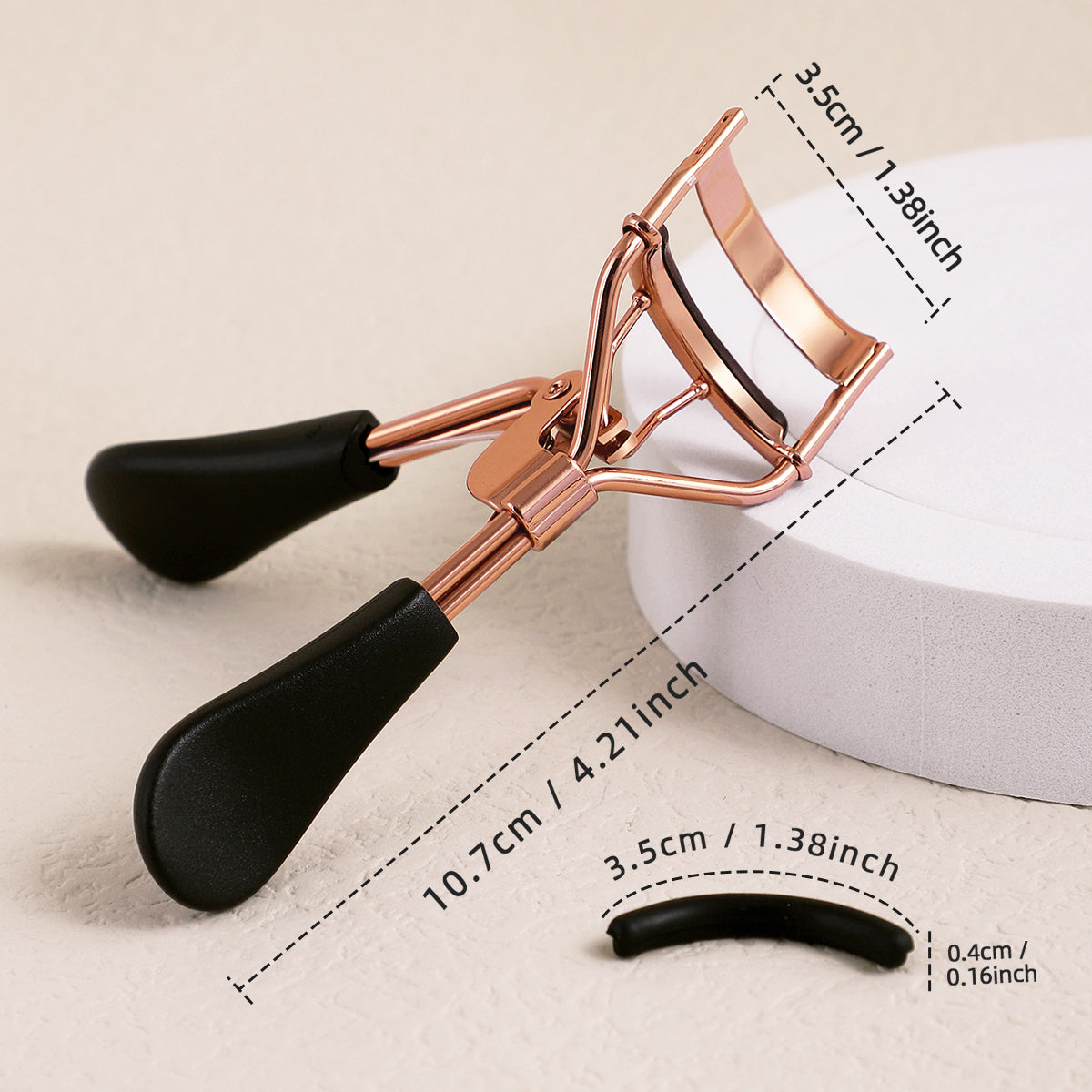 Eyelash Curler with Silicone Pads, Stainless Steel Portable Curling Tool for Extensions and More