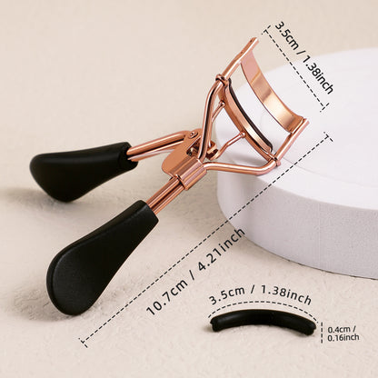 Eyelash Curler with Silicone Pads, Stainless Steel Portable Curling Tool for Extensions and More