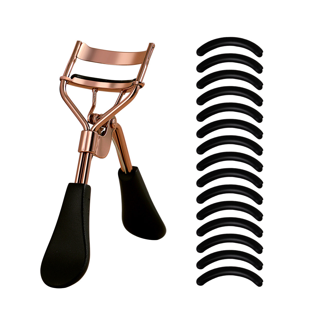 Eyelash Curler with Silicone Pads, Stainless Steel Portable Curling Tool for Extensions and More