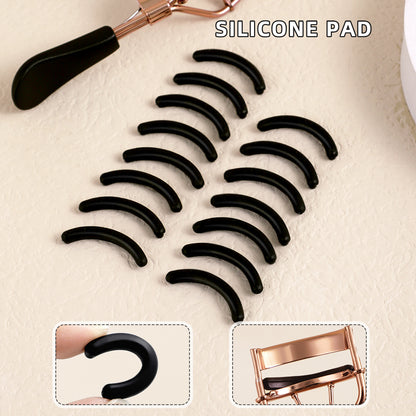 Eyelash Curler with Silicone Pads, Stainless Steel Portable Curling Tool for Extensions and More