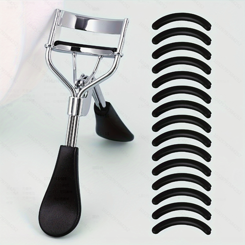 Eyelash Curler with Silicone Pads, Stainless Steel Portable Curling Tool for Extensions and More