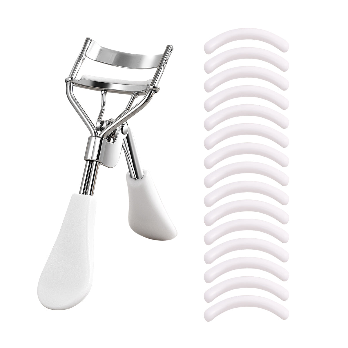 Eyelash Curler with Silicone Pads, Stainless Steel Portable Curling Tool for Extensions and More