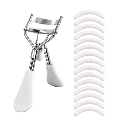 Eyelash Curler with Silicone Pads, Stainless Steel Portable Curling Tool for Extensions and More
