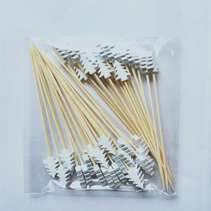 Christmas Fruit Sticks, Disposable Bamboo Sticks for Xmas Ornaments