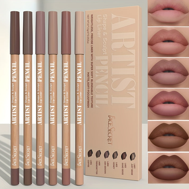 Long-Lasting Velvet Matte Lip Liner Pencils Set, Non-Drying, Versatile for All Skin Types