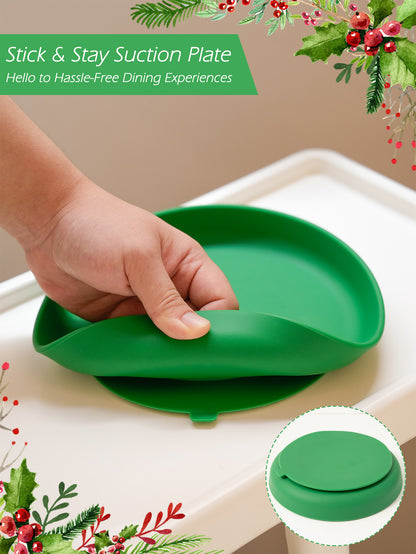Color Kids Silicone Plate Suction, BPA-Free Baby Dishes, Newborn Feeding Bowl