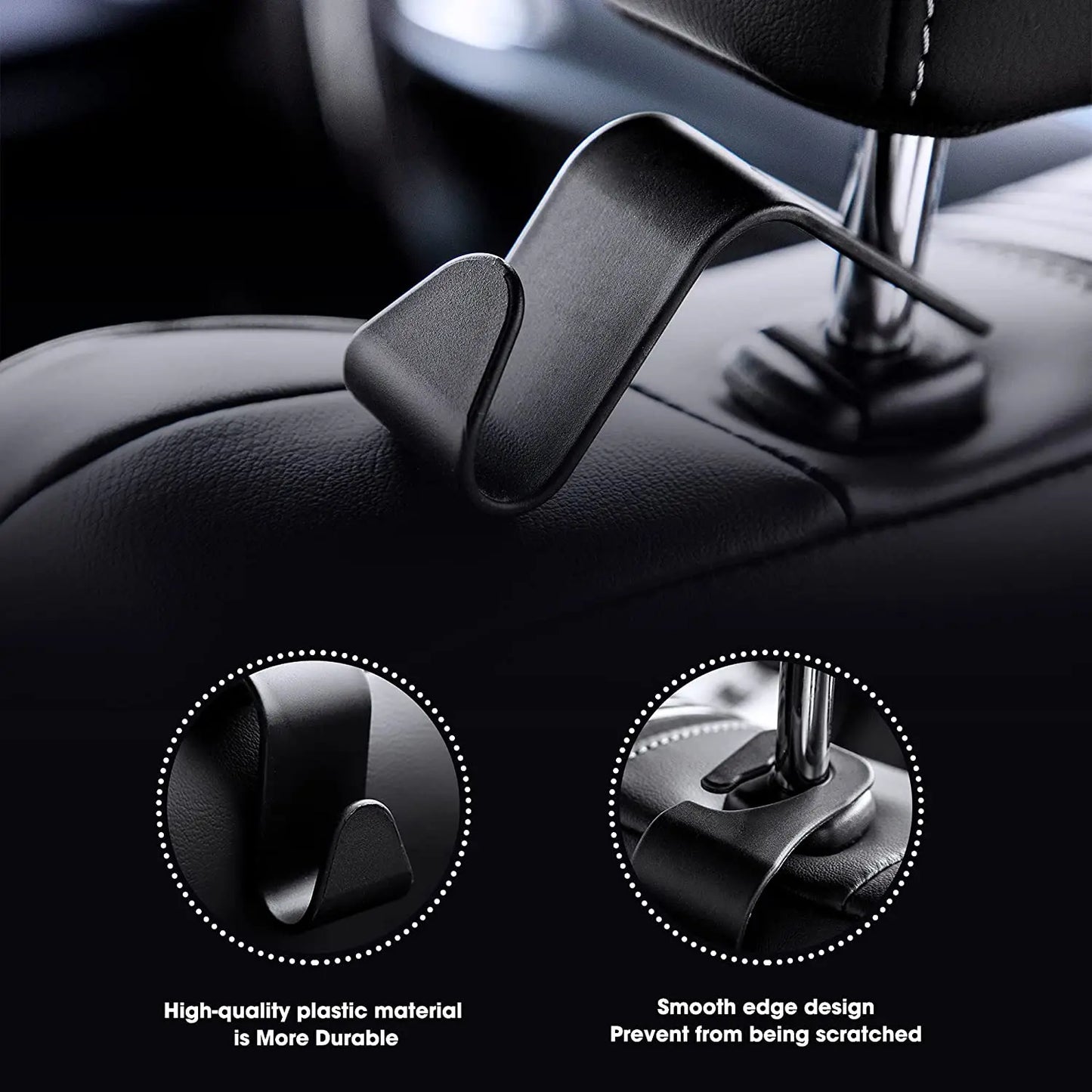Auto Fastener Hangers, Car Storage, Hooks for Bags, Front Seat Headrest Organizer