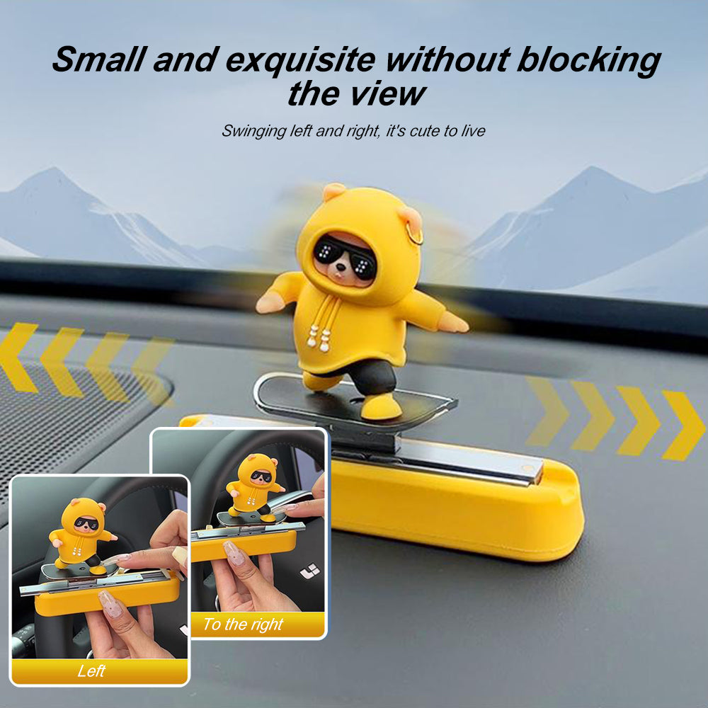 Creative Car Cartoon Interior Accessories New Dashboard Car Decorations Skateboard Bear Magnetic Pa 3
