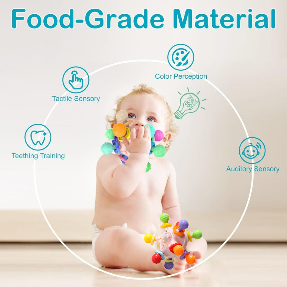 Developmental Learning Teether Toys Montessori Baby Sensory Teething Toys Chewable Rattles Boys  Gi 3