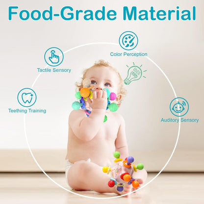 Developmental Learning Teether Toys Montessori Baby Sensory Teething Toys Chewable Rattles Boys  Gi 3