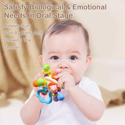 Developmental Learning Teether Toys Montessori Baby Sensory Teething Toys Chewable Rattles Boys  Gi 4