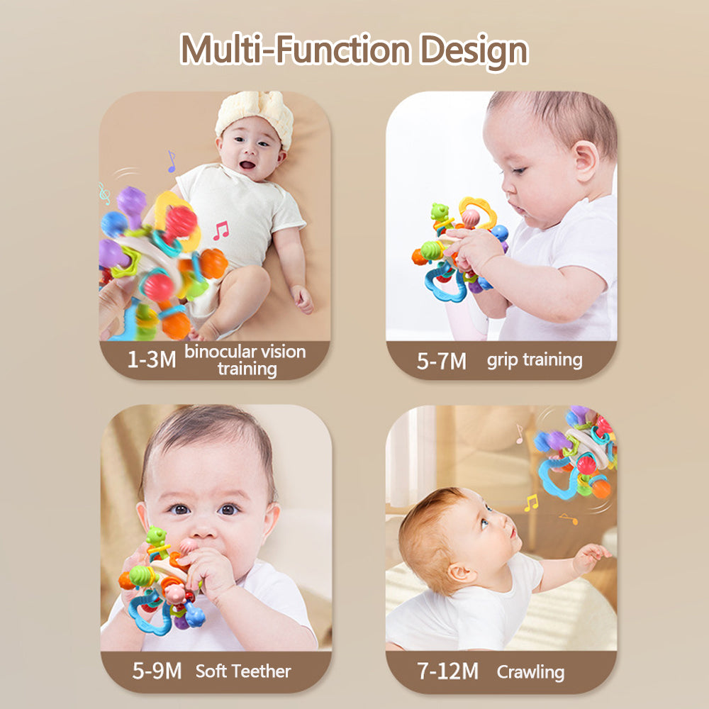 Developmental Learning Teether Toys Montessori Baby Sensory Teething Toys Chewable Rattles Boys  Gi 5