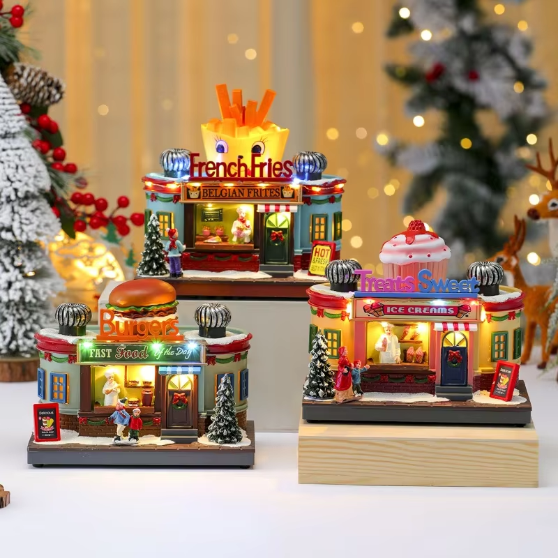 Christmas New Year Gift Rotating Glowing Octave Box Xmas Creative Kitchen Ornament Children Music B 4