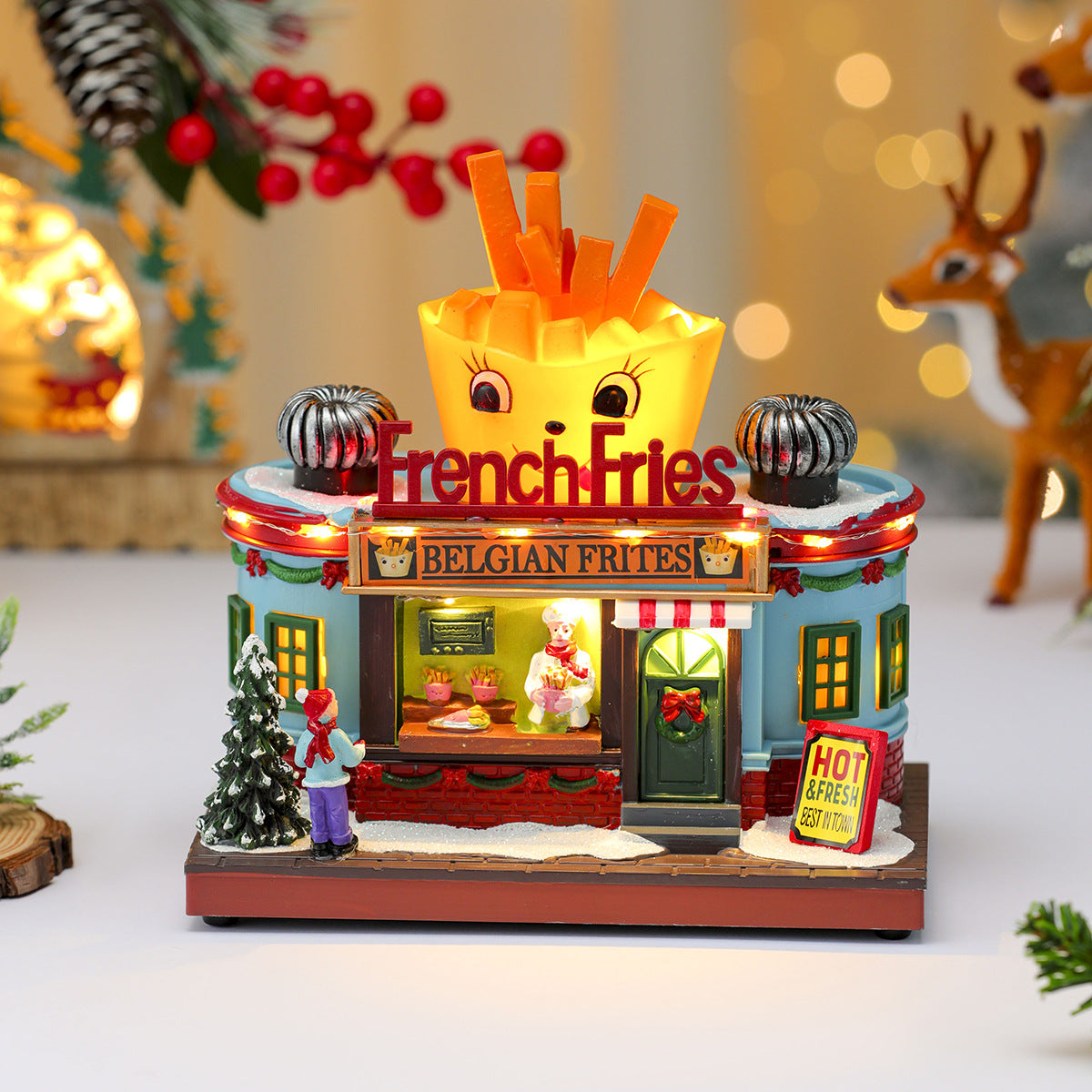 Christmas New Year Gift Rotating Glowing Octave Box Xmas Creative Kitchen Ornament Children Music B 3
