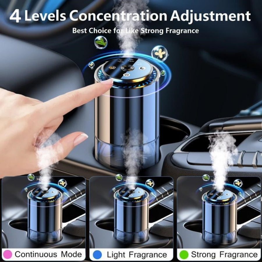 Auto Scent Air Freshener Smart Car Diffuser With Starry Light Refill Waterless 3