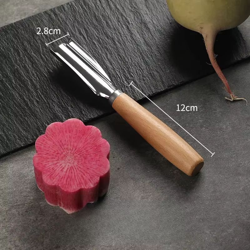 Decorative Fruit And Vegetable Slicer Broach Knife  Radish Flower  Heart Garnish Tool 6