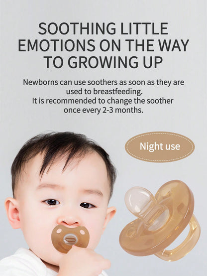 Breathable Silicone Baby Pacifier Flat Soft Design For Newborn Soothing Nighttime Sleep Solution 4