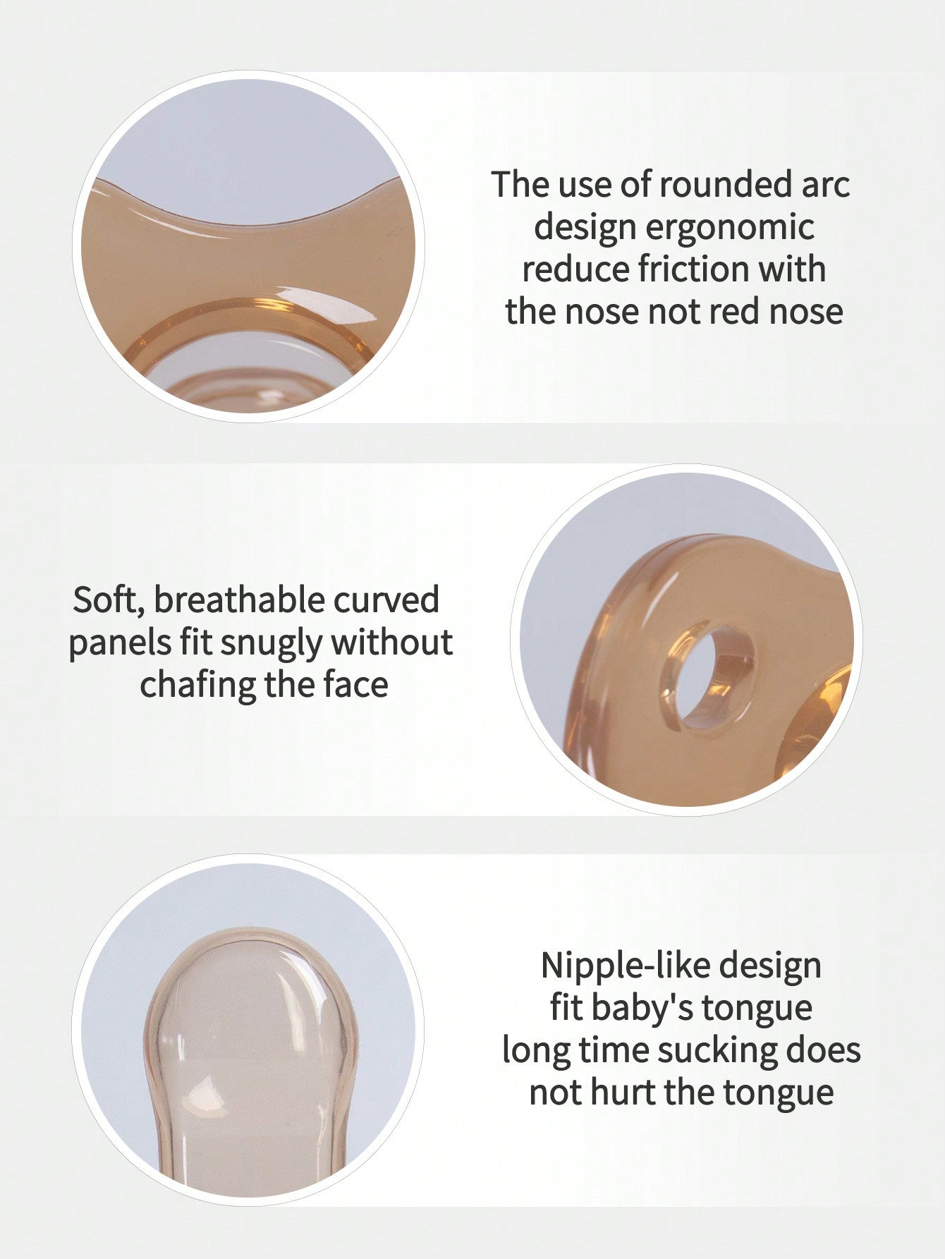 Breathable Silicone Baby Pacifier Flat Soft Design For Newborn Soothing Nighttime Sleep Solution 5