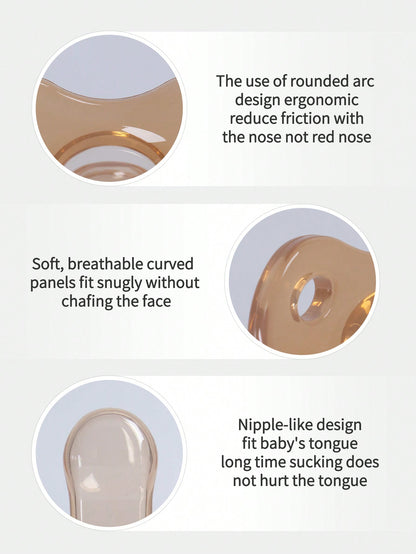 Breathable Silicone Baby Pacifier Flat Soft Design For Newborn Soothing Nighttime Sleep Solution 5